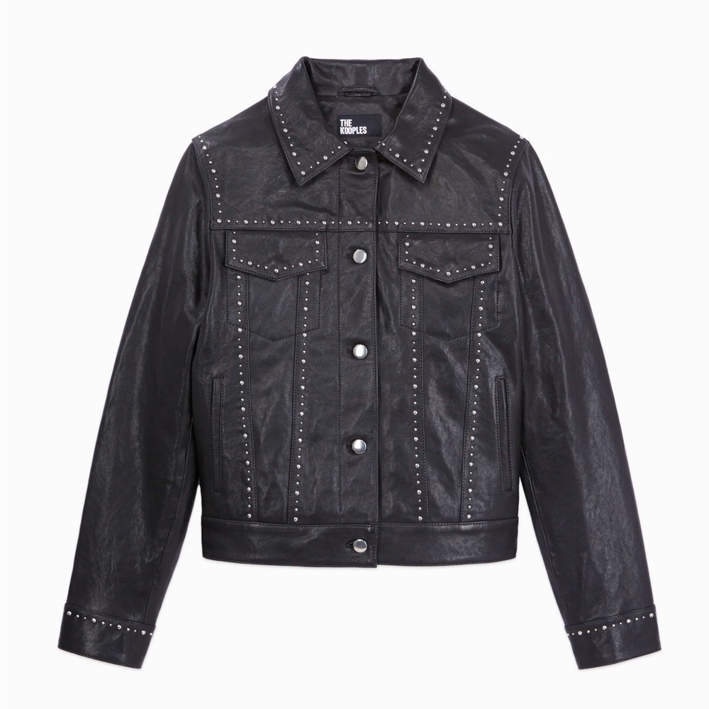 The Kooples Leather Jacket With Studs | Women | Black | size 0
